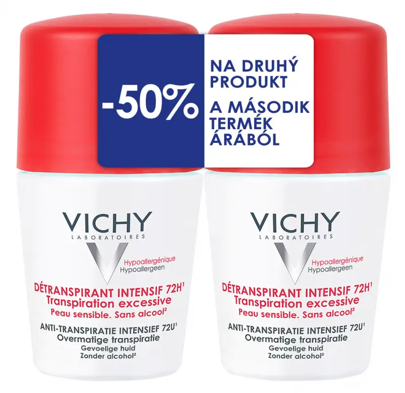 VICHY 72 órás izzadságszabályozó golyós dezodor DUOPACK 2x50 ml VICHY 72 órás izzadságszabályozó golyós dezodor DUOPACK 2x50 ml